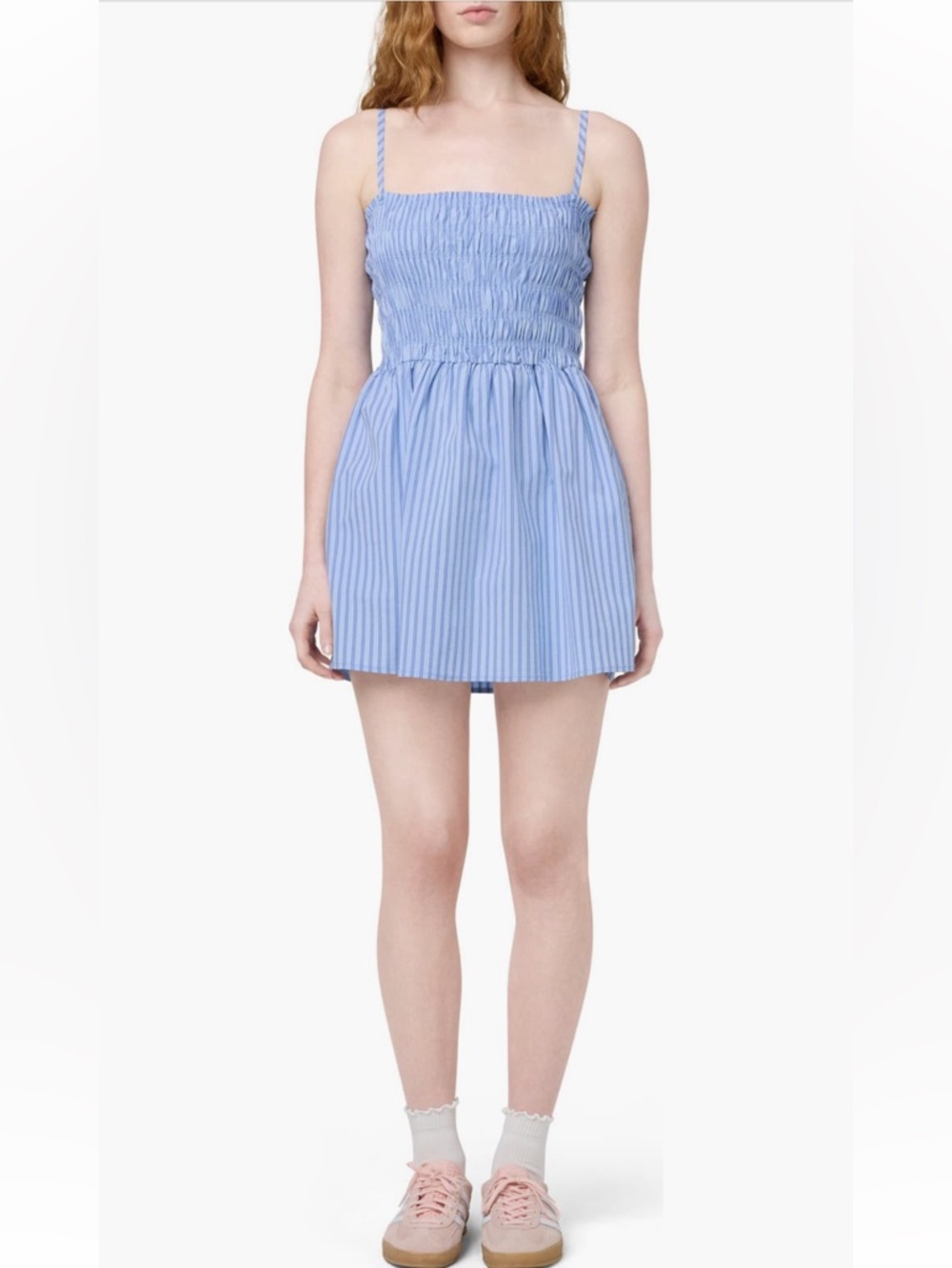 ✨FLORENCE by Mills NWT Blue Striped Bodice Smocked Mini Dress, chambray blue